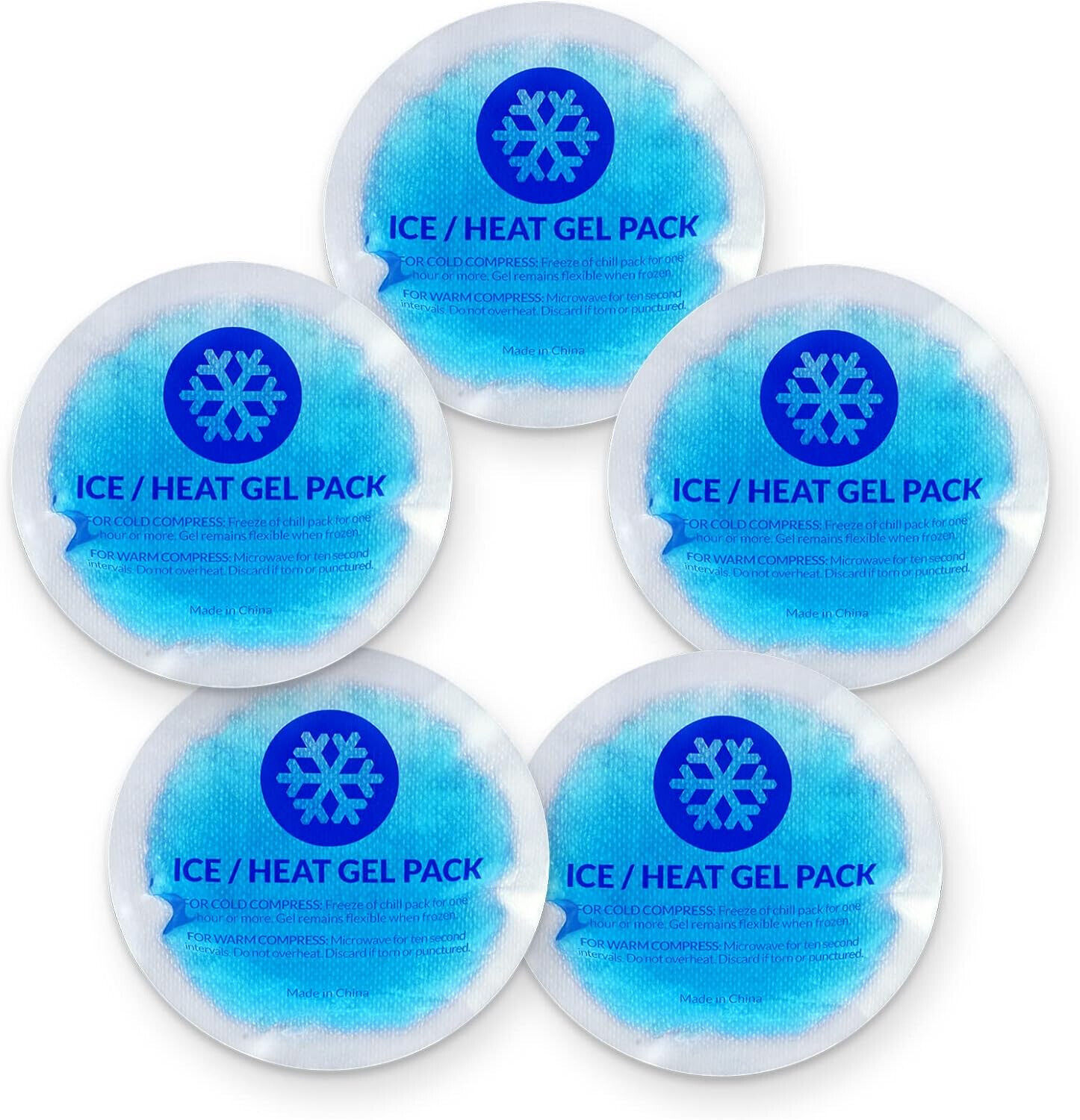 EverOne Reusable Ice/Heat Gel Pack Hot & Cold Therapeutic Use First Aid - 5 Pack