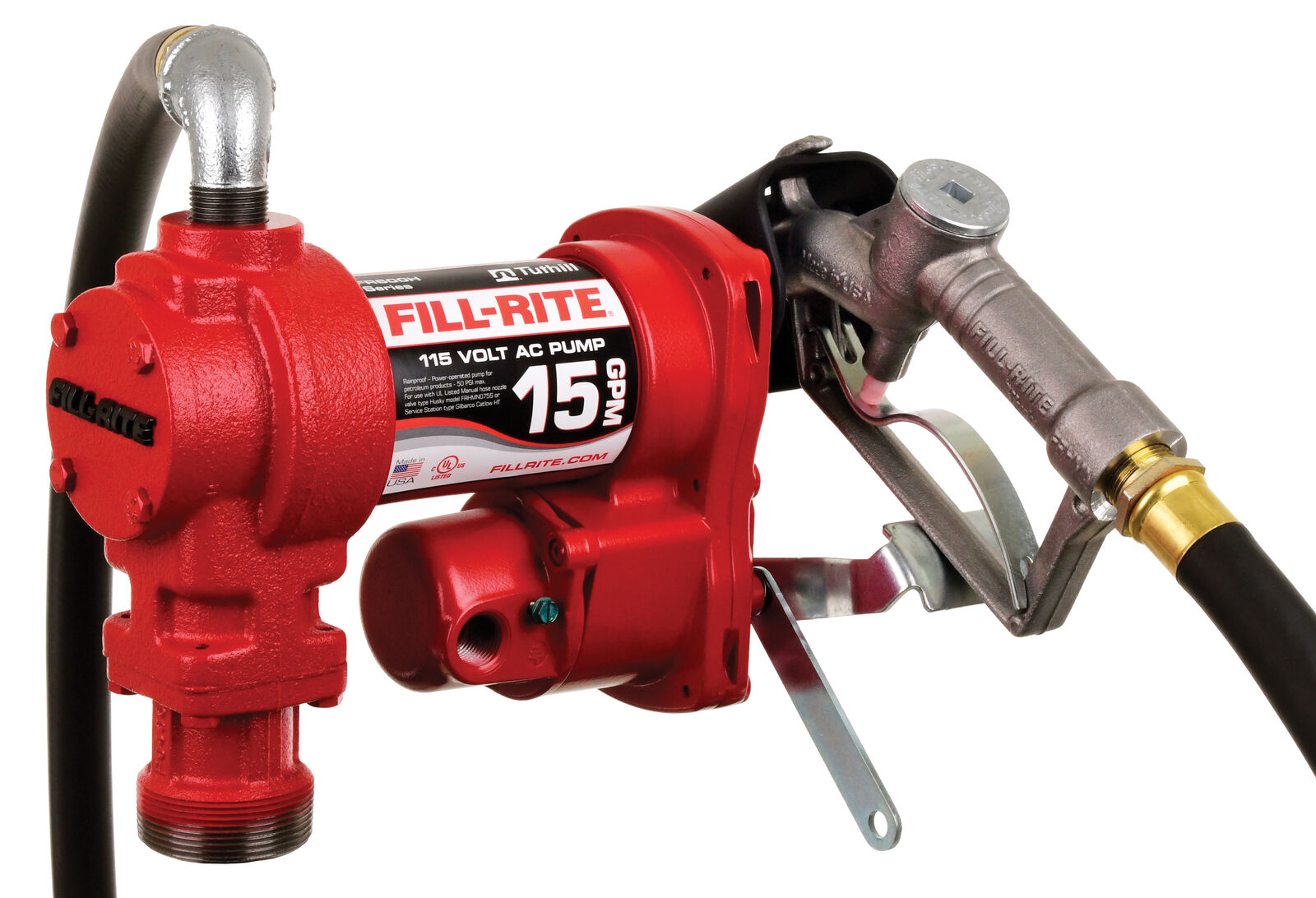 Fill-Rite FR610H 115V 15 GPM Fuel Transfer Pump w/Discharge Hose & Manual Nozzle