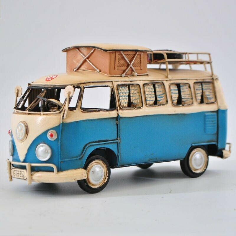 JAYLAND LARGE SCALE TIN PLATE SAMBA BUS WITH ROOF RACK HOME SHOP DECOR
