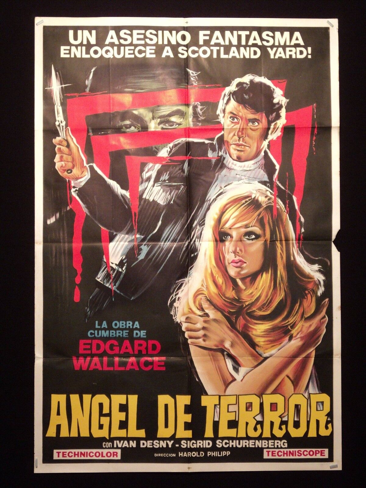 ANGELS OF TERROR (1971) * USCHI GLAS * ARGENTINE 1sh MOVIE POSTER