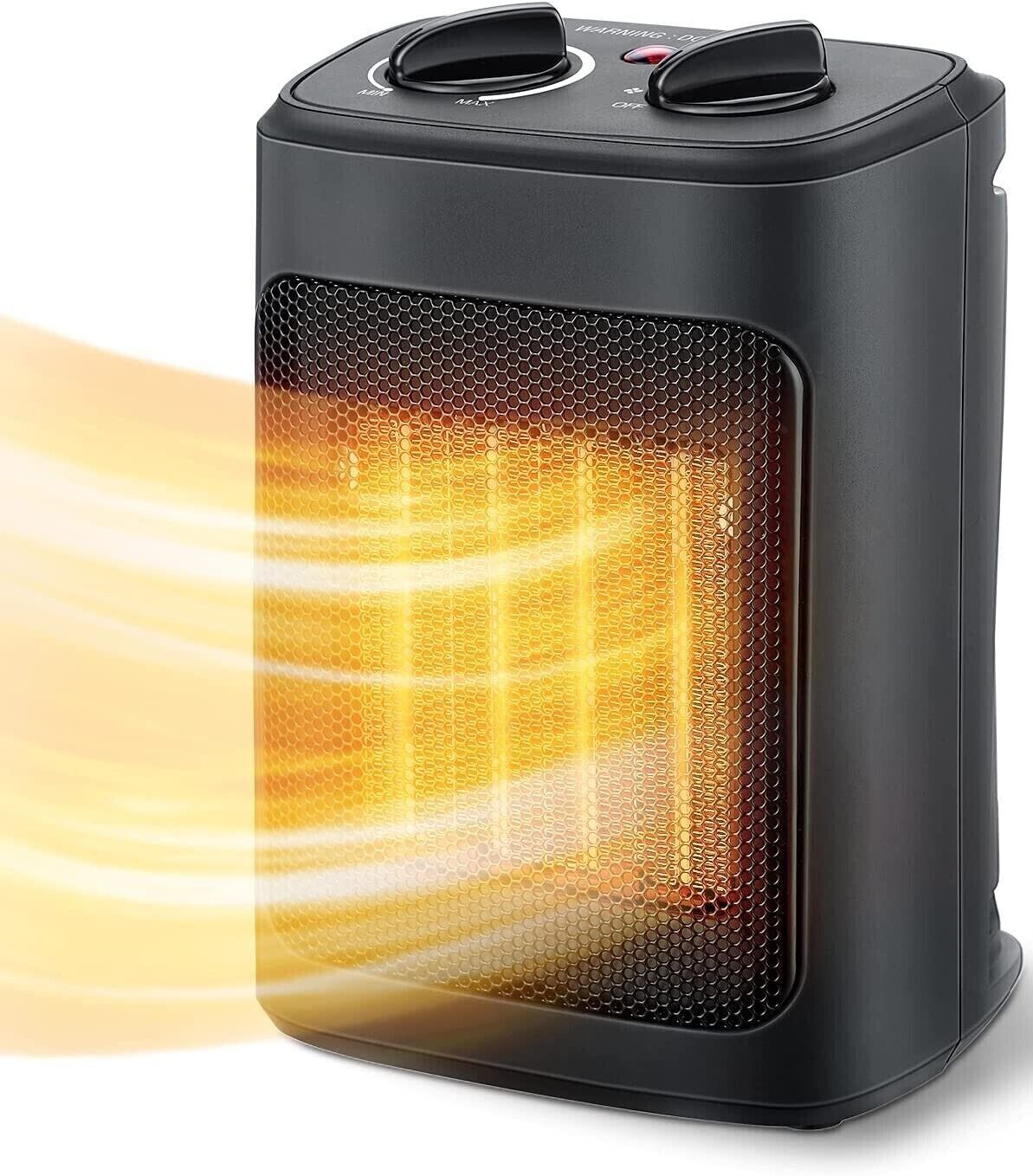Pelonis Space Heater With Thermostat Electric Ceramic 1500-Watt 9-Inch Black-NEW