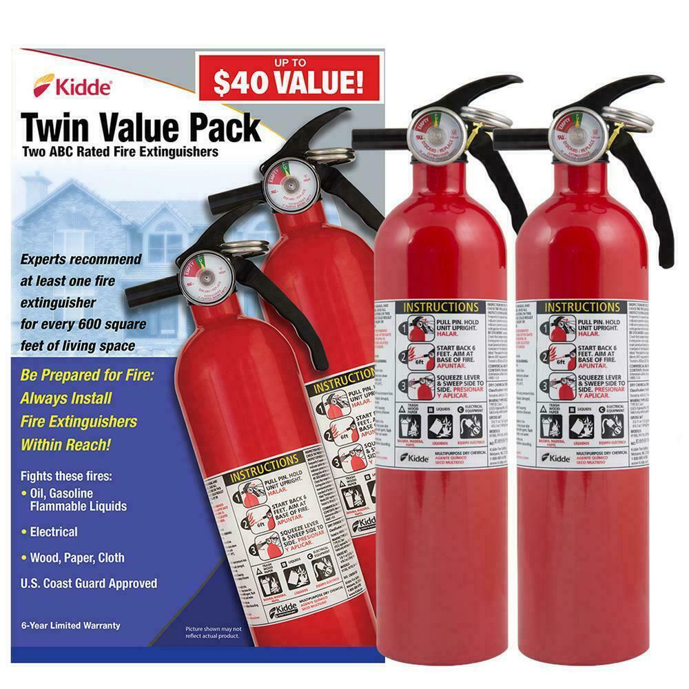 Basic Use Fire Extinguisher Easy Mount Bracket and Strap 1-A:10-B:C 2 Pack
