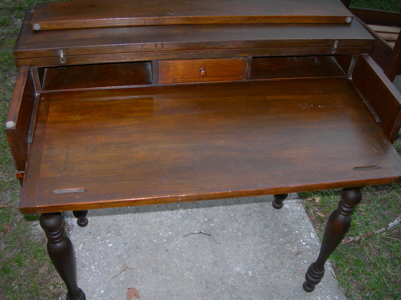 Antique Vintage Spinet Piano Desk Table Primative