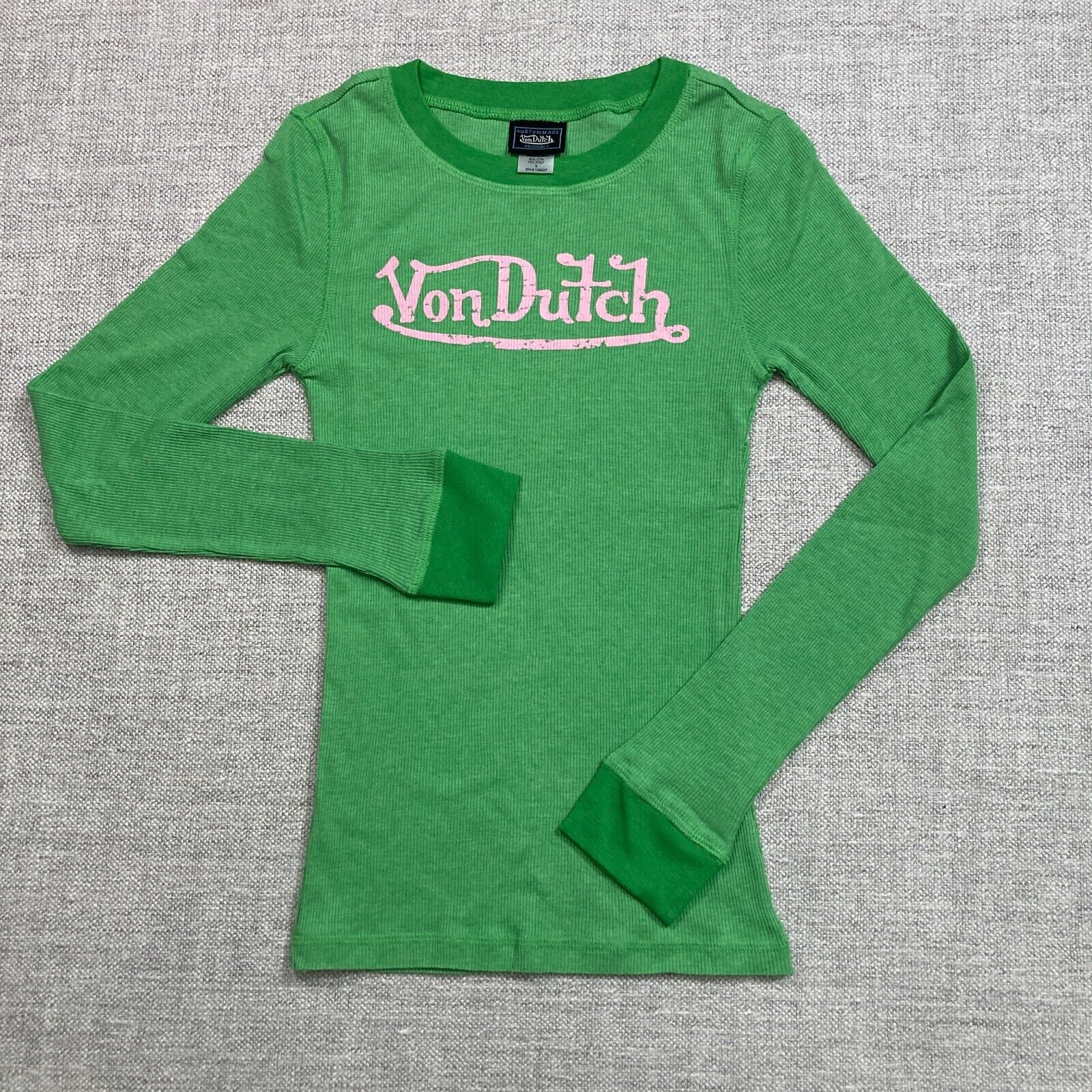 Von Dutch Womens Vintage Inspired Long Sleeve Ribbed T-Shirt