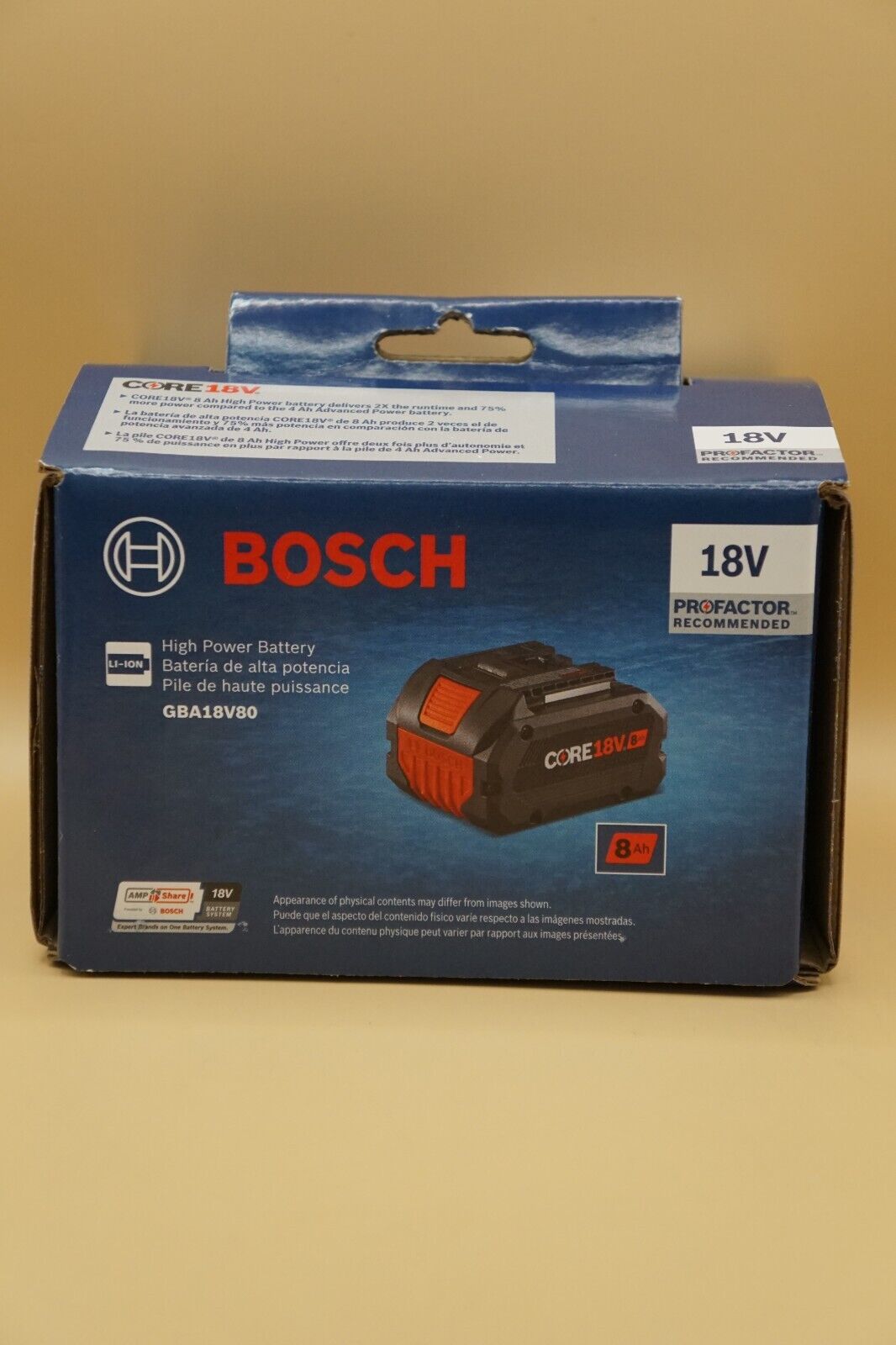 Bosch GBA18V80 Core 18V 8.0 Ah Lithium-ion Power Tool Battery - No Charger - New