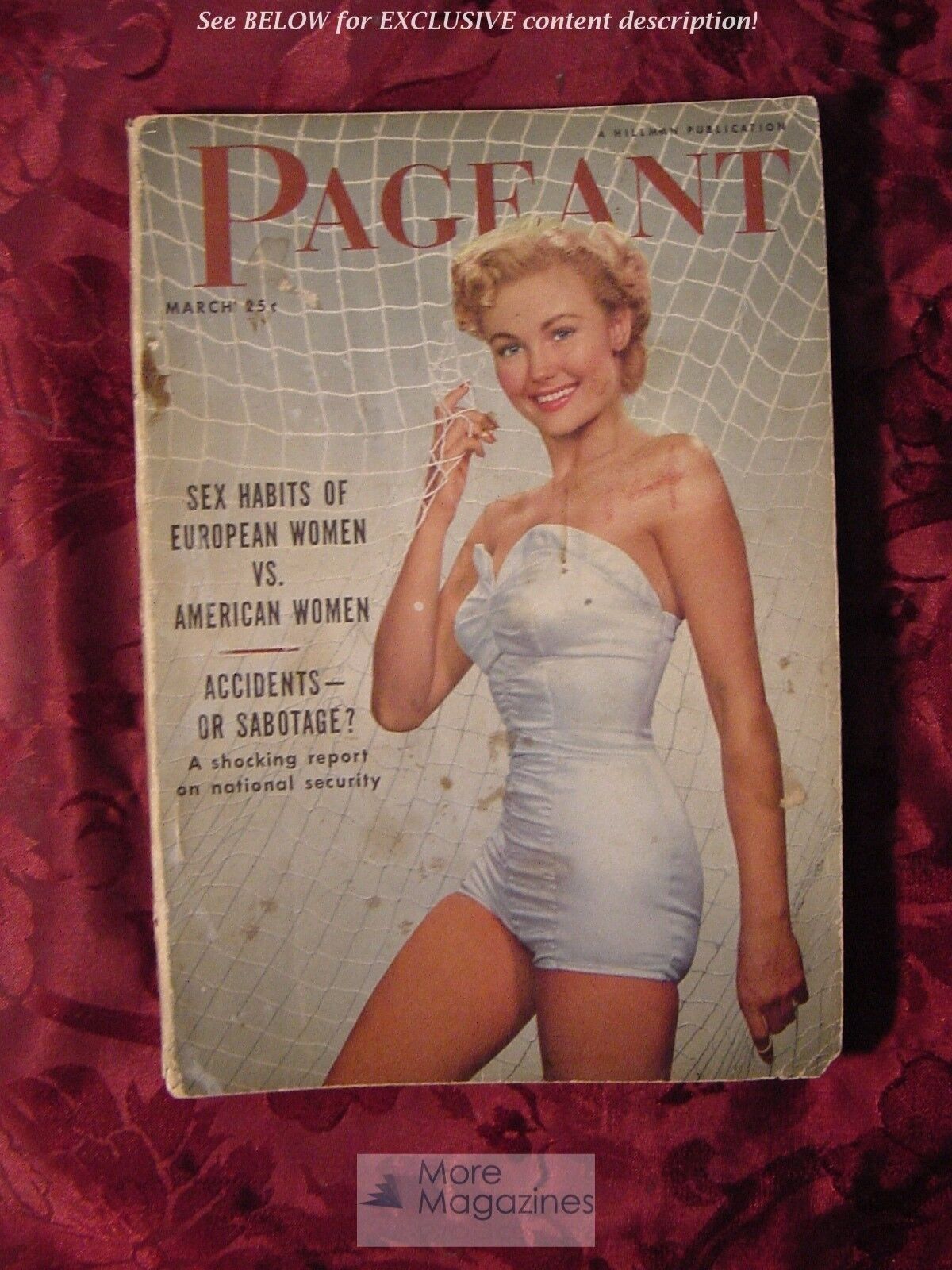 RARE Pageant Magazine March 1951 Lisa Farrell Rudolph Valentino Victor Lasky