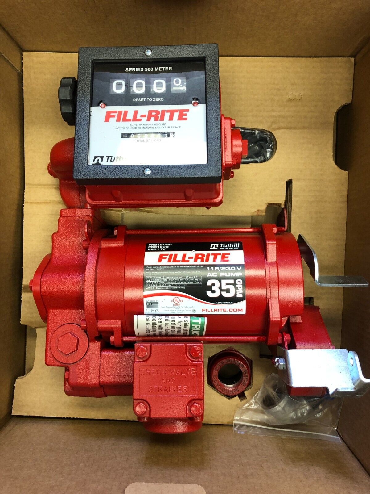 Fill-Rite FR311VN Fuel Transfer Pump, 115/230V, 35 GPM, 3/4 HP, Cast Iron, New