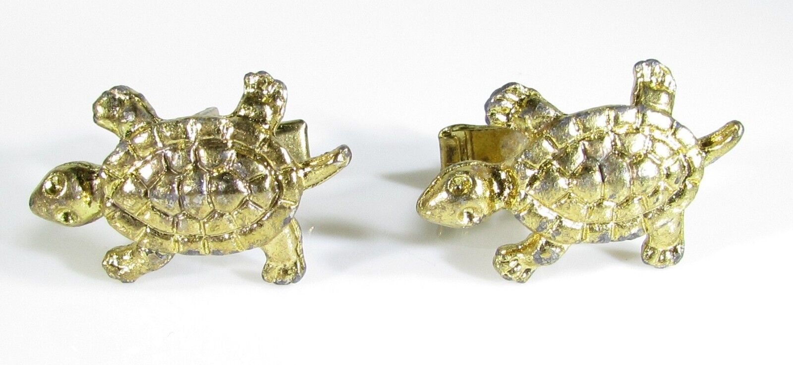 Gold Tone Cufflinks with a Turtle