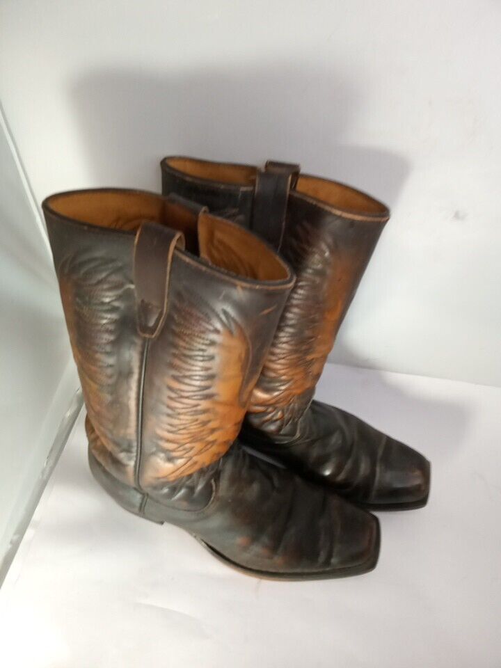 Vintage Mens WRANGLER Square Toe Western Cowboy Boots 10 D 5630 