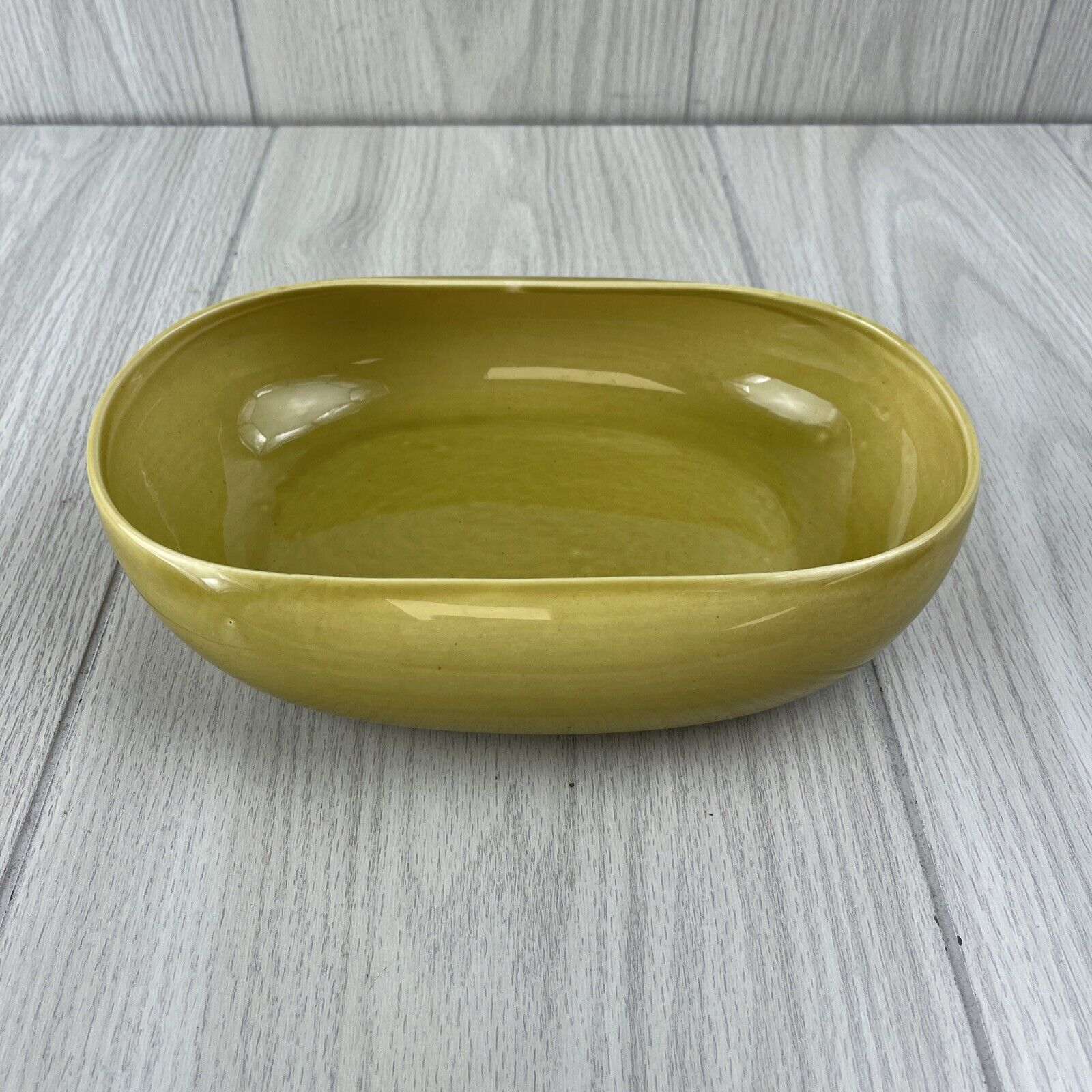 VTG Steubenville Russel Wright AMERICAN MODERN CHARTREUSE Serving Bowl MCM