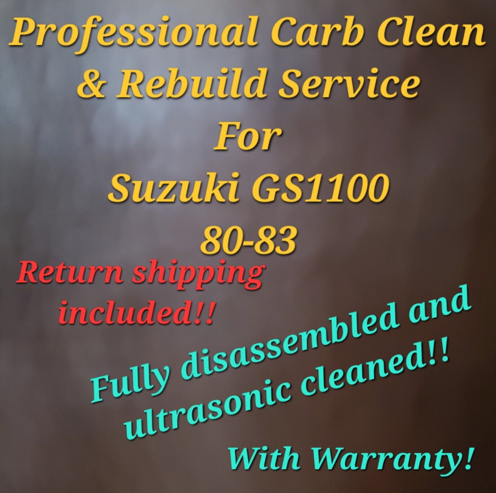 80-83 Suzuki GS1100 Professional Carb Clean & Rebuild Service GS 1100