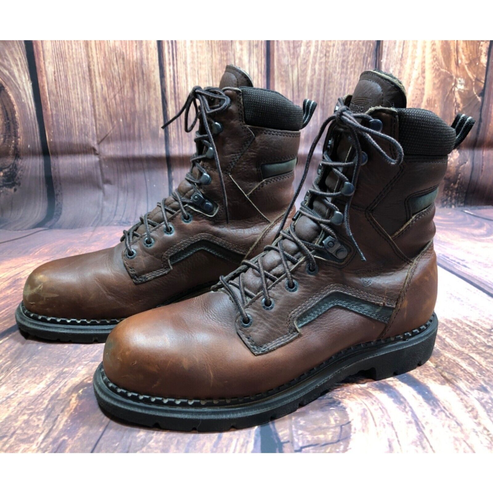Vintage Red Wing 2238 Dyna Force Tall Steel Toe Brown Work Boots Mens 10 D (i8e)