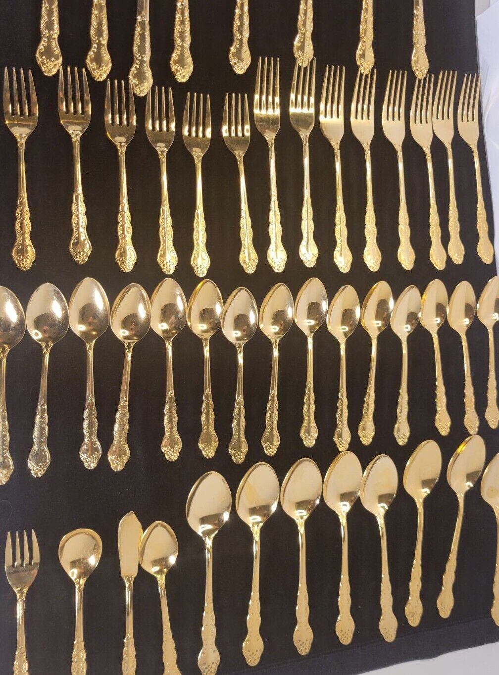 Antique 50 Piece Golden Silver Ware Set From Japan