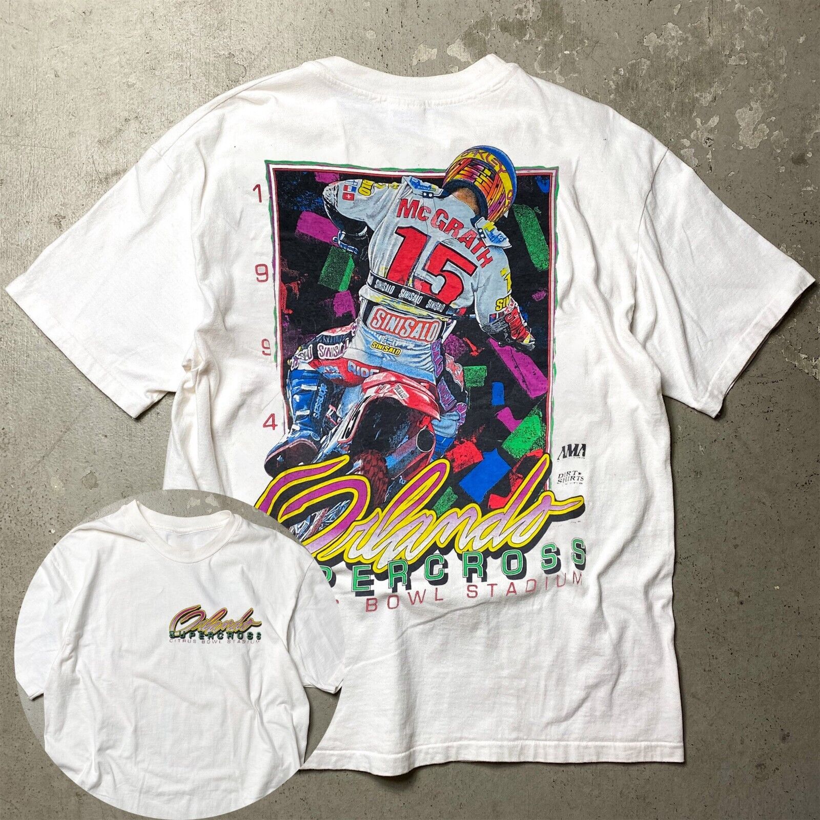 NOS Vintage 1994 Orlando Supercross T-Shirt Cotton Unisex Size S-3XL