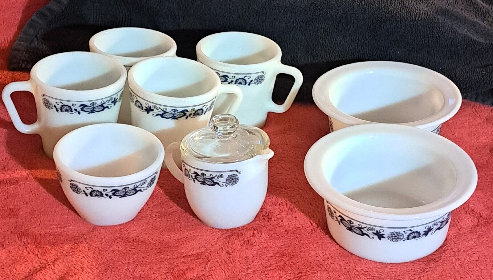 Vintage Pyrex Old Town Blue Pattern Mixed Lot Of  9 Items