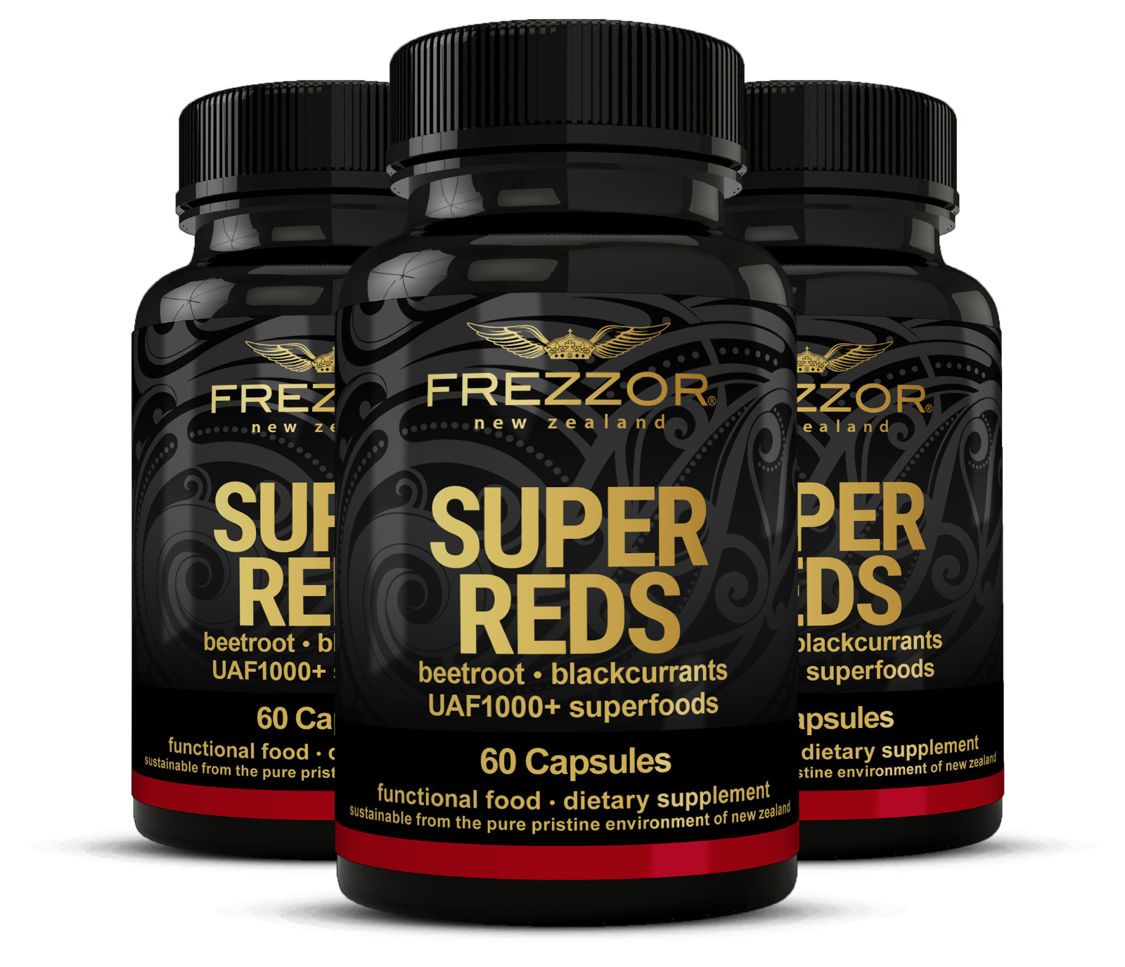FREZZOR Super Reds Capsules, All-Natural New Zealand Red Superfood 3 Pack