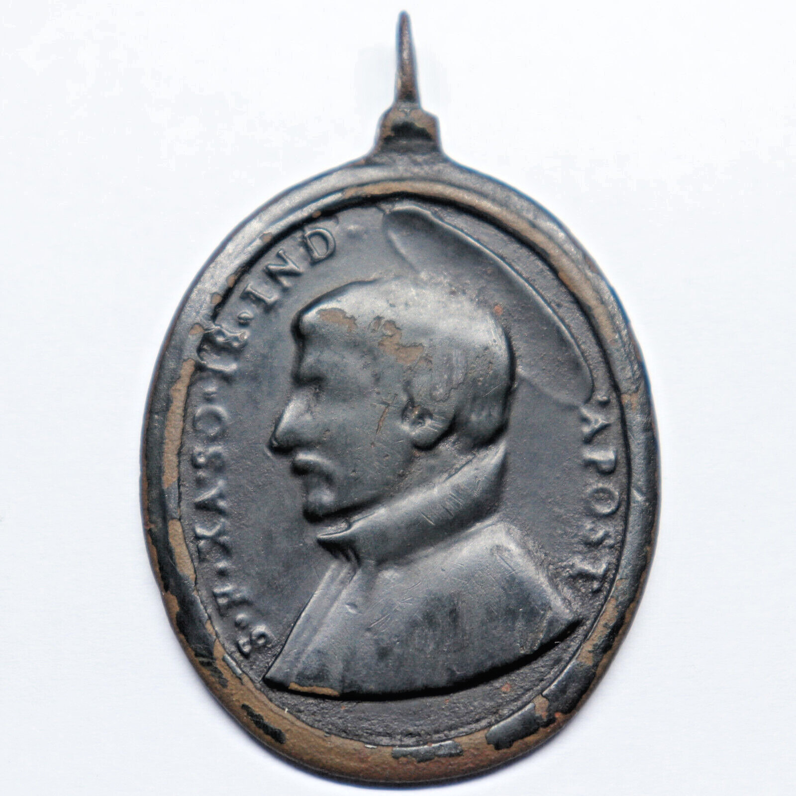 Rare Antique Jesuit Medal St Ignatius & St. Francis Xavier Apostle of the Indies