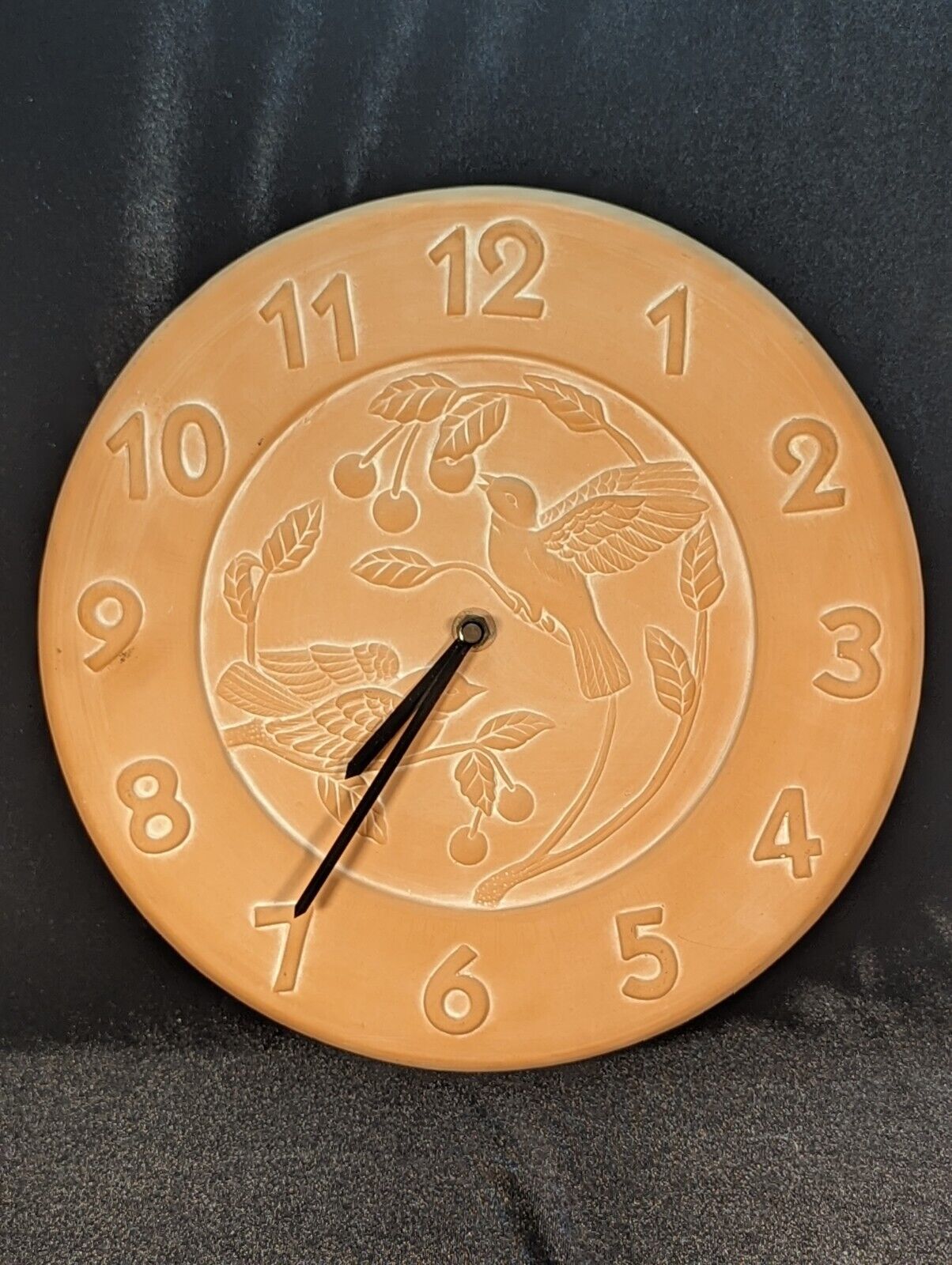 Vintage Terra Cotta Clock Art Piece Fully Working Artist Brenda Koppel