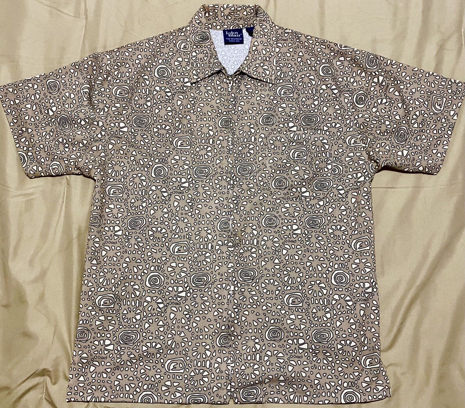 Vintage 60’s Style John Blair Full-zip Casual Shirt, Men’s Medium - EUC