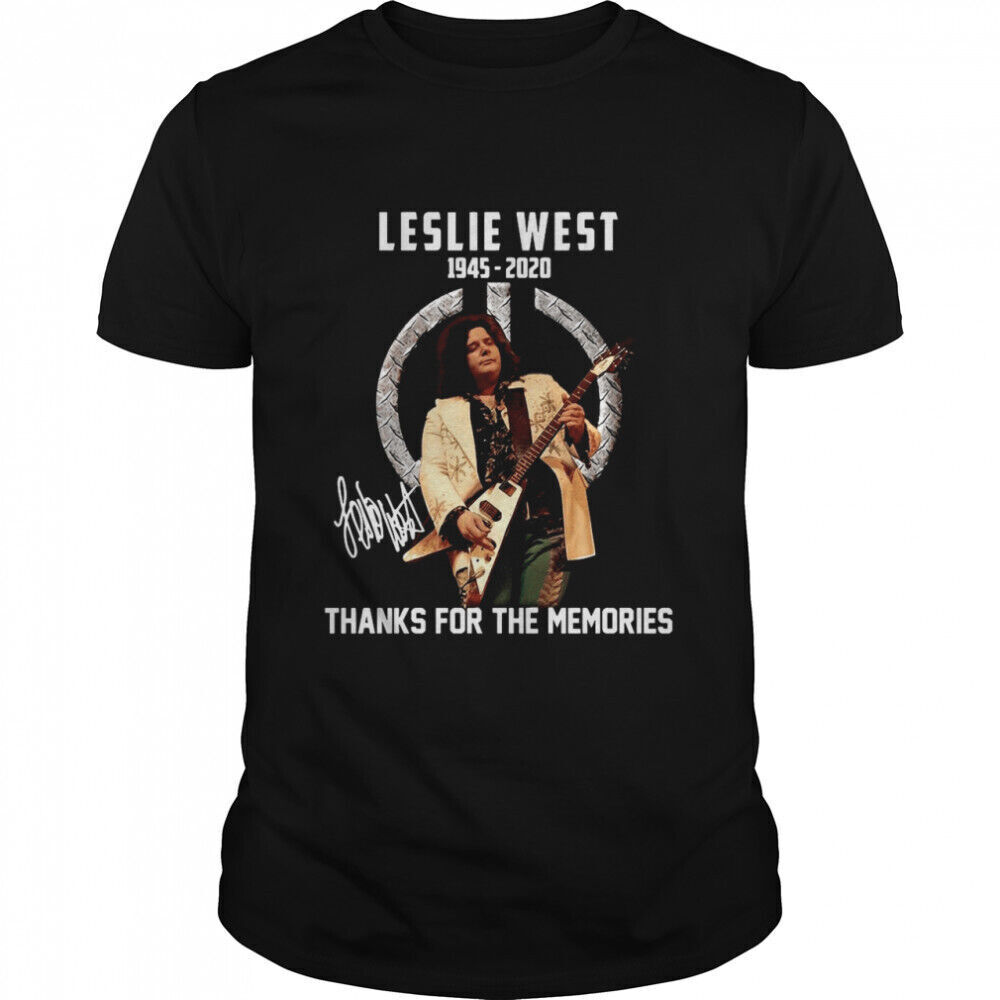 Vtg Leslie West Thank You For The Memories Cotton Black Unisex Shirt MM1228