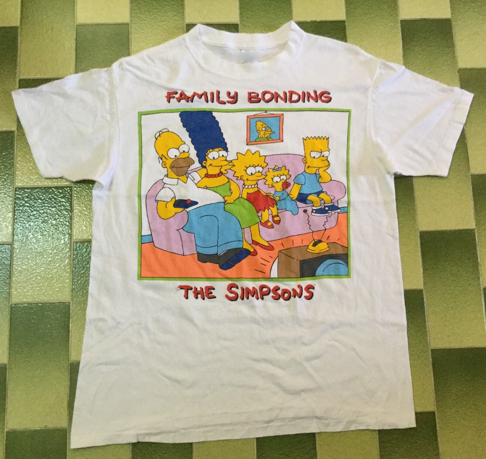 Vintage The Simpsons Family Bonding Cotton White All Size Unisex Shirt AP067