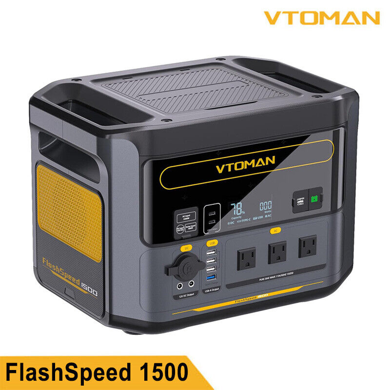 VTOMAN FlashSpeed 1500 Portable Power Station 1548Wh, LiFePO4 Solar Generator