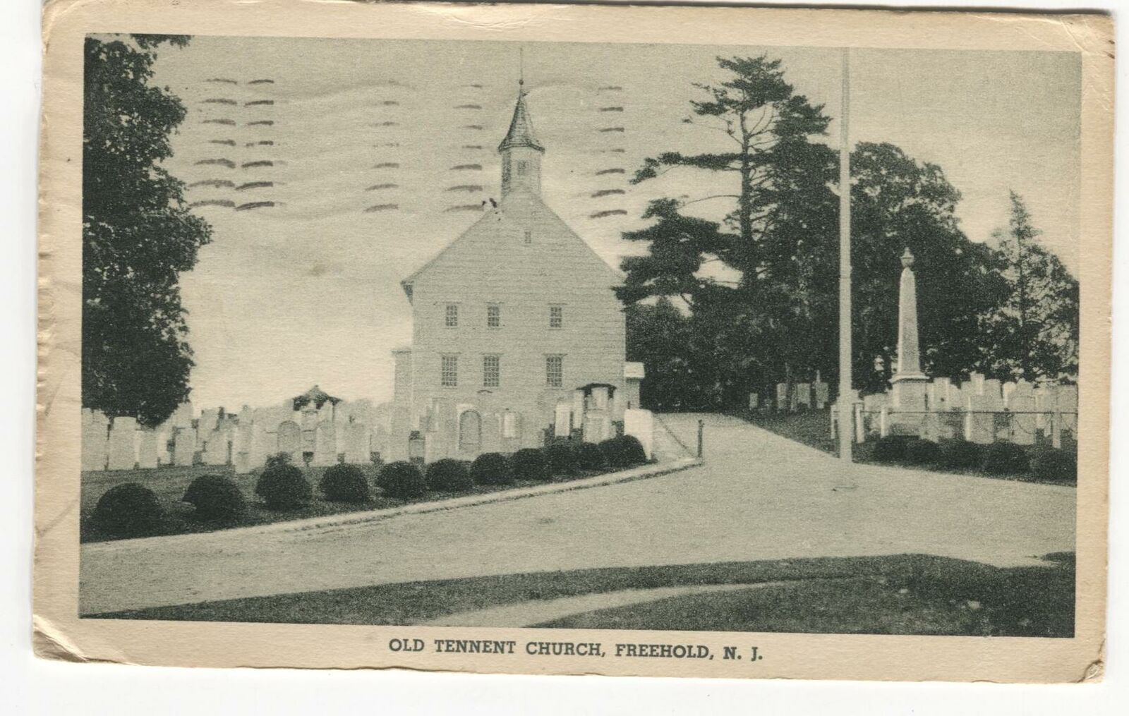Postcard Old Tennent Church Freehold NJ 1939