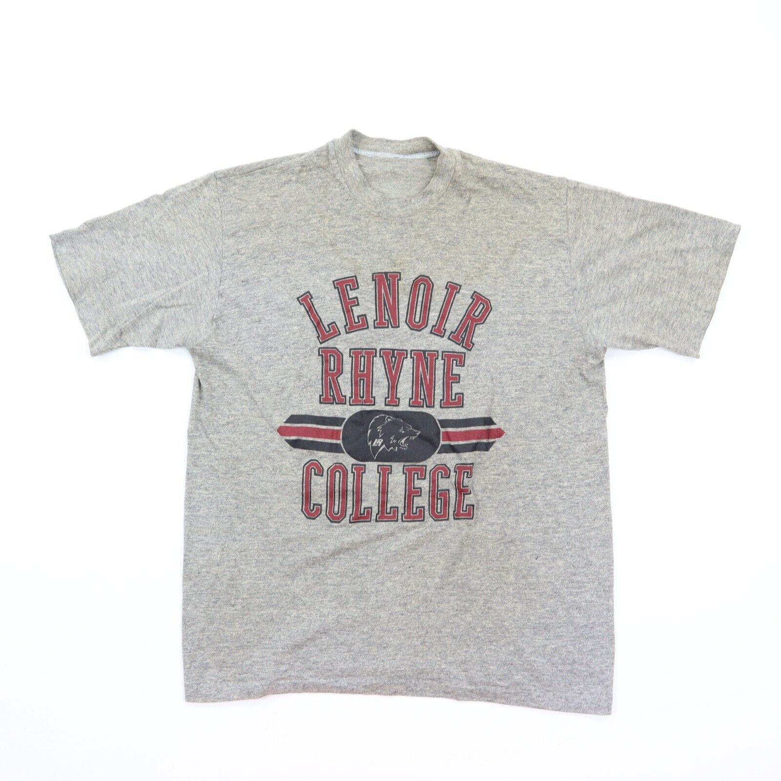 Vintage 70s 80s Lenoir Rhyne College T-Shirt Bear Grungy Gray Single Stitch M
