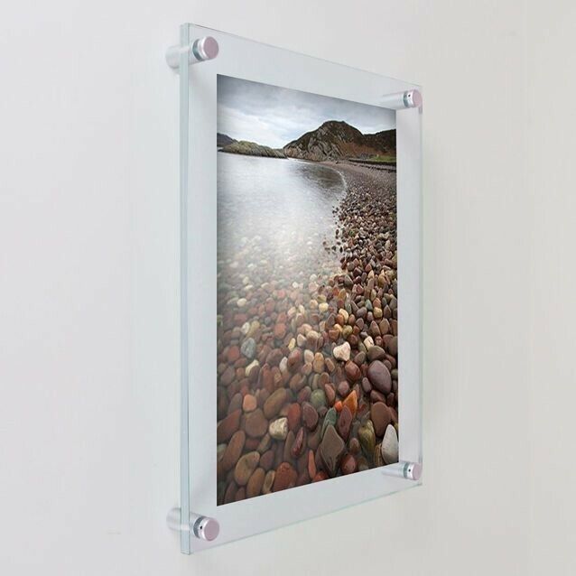 ANY SIZE Acrylic Frame - Modern Standoff Wall Frame  - USA Made in Chicago, IL