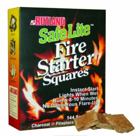 Fire Starting Squares 144-Pack Easy Light Emergency Survival Camping Bar-B-Q