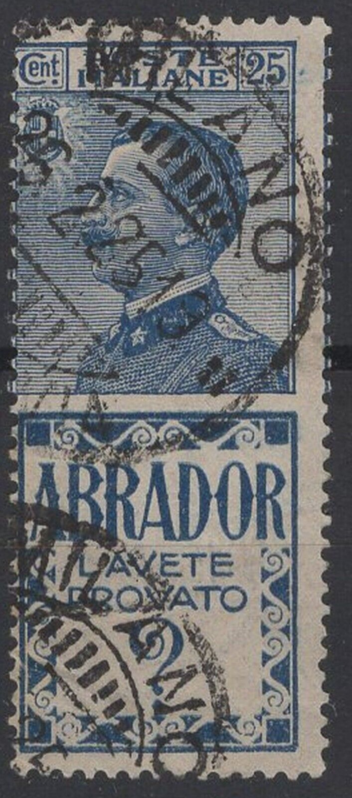 Italy 1924 Abrador Advertising Stamp Sassone 4 CV €200 Lot 526