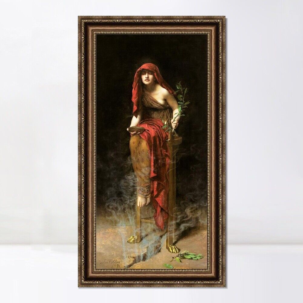 Framed Canvas Art Oracle of Delphi by John Collier Wall Art Home Decorations