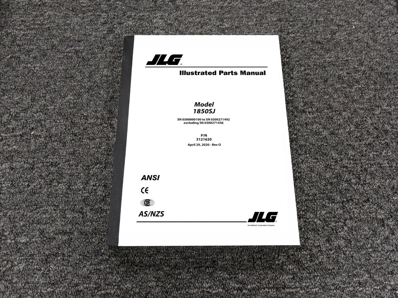 JLG 1850SJ Boom Lift Illustrated Parts Catalog Manual PN 3121620