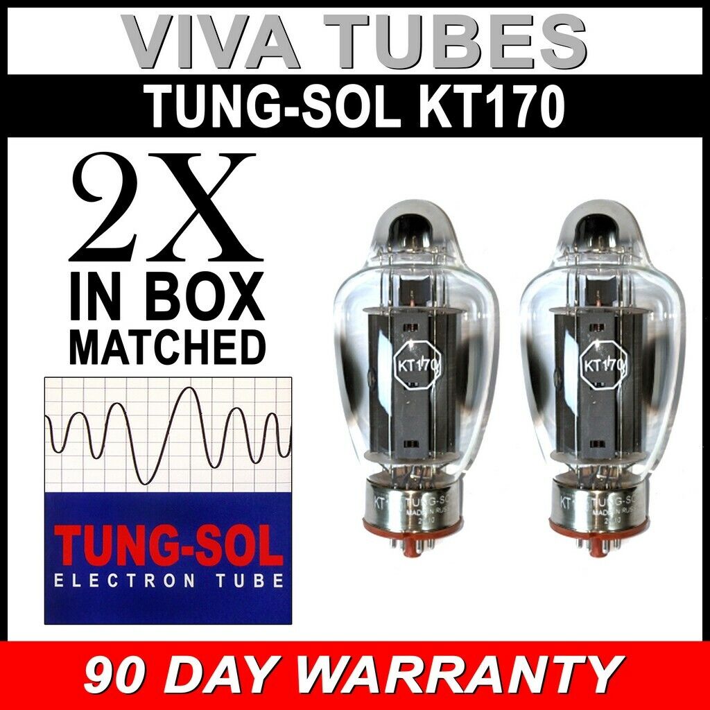 New Factory Matched Pair (2 pcs) Tung-Sol KT170 Vacuum Tubes