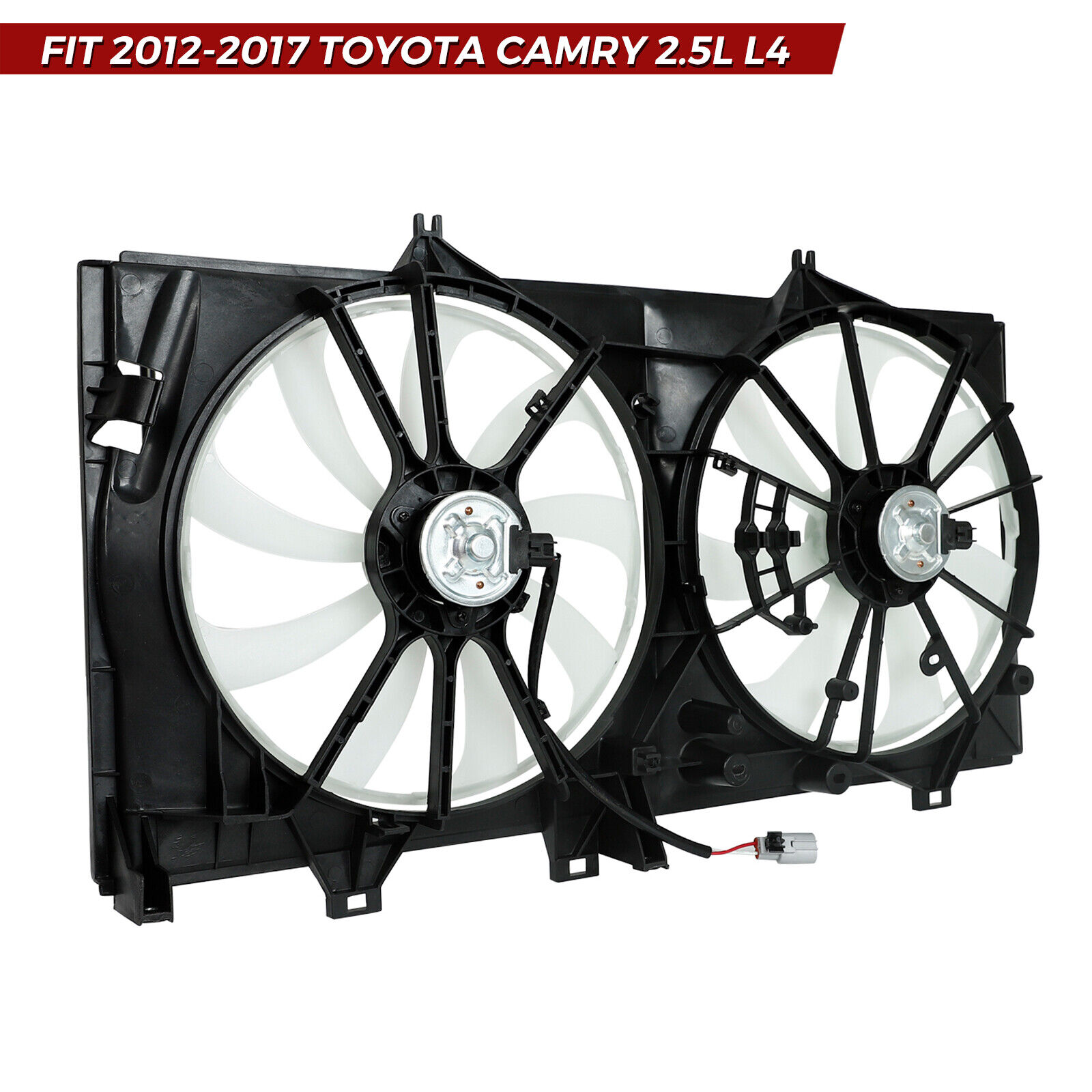 AC Dual Condenser Radiator Cooling Engine Fan For 2012-2017 Toyota Camry 2.5L L4