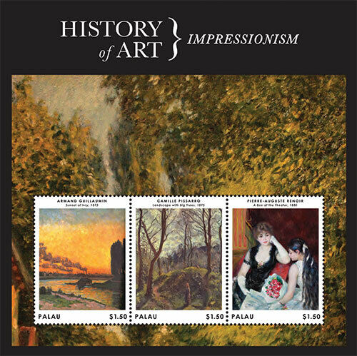 Palau 2013 - History of Art - Impressionism - Sheet of 3 Stamps Scott 1139 - MNH