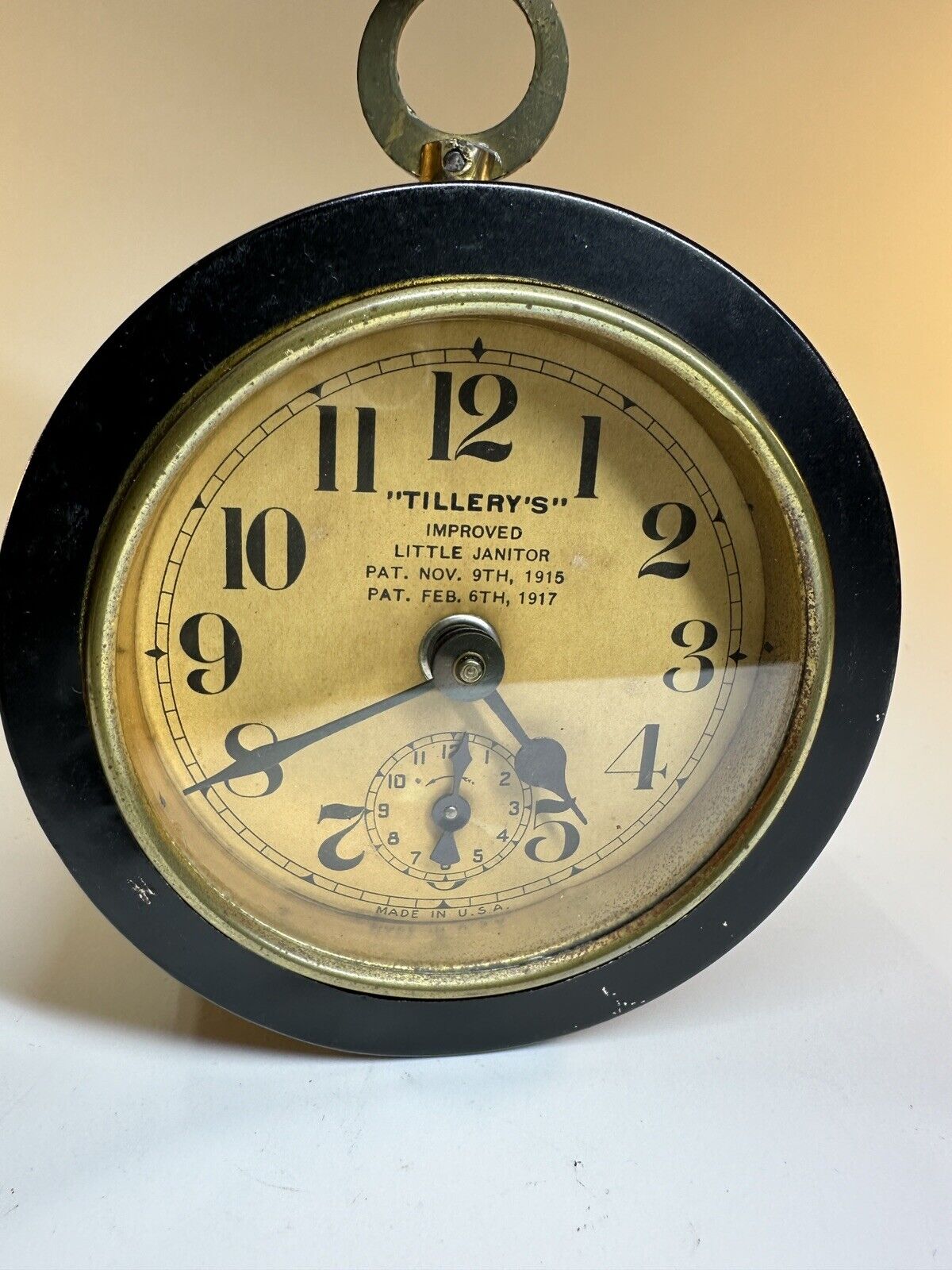 ANTIQUE Tillery’s Improved Little Giant ALARM CLOCK - NOT TICKING Made In USA