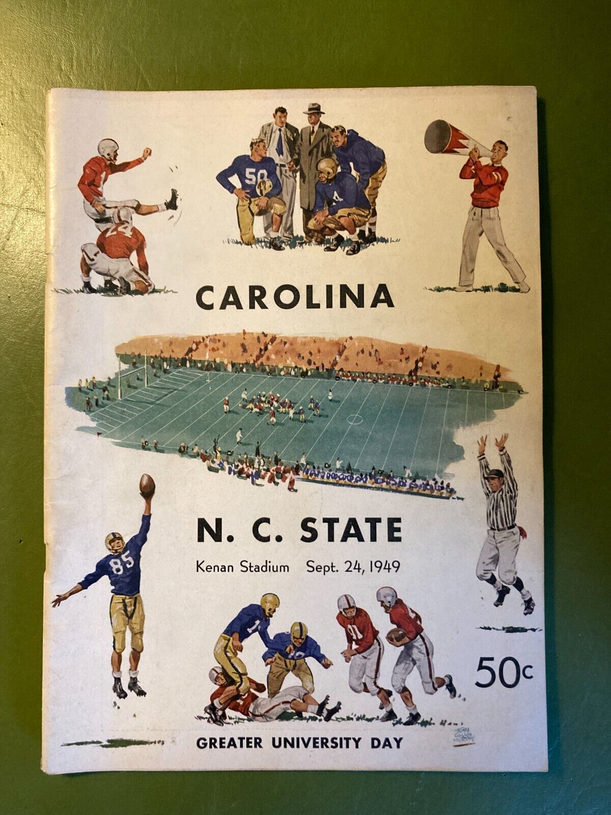 Vintage 1949 North Carolina Tar Heels vs NC State College Football Program Rare