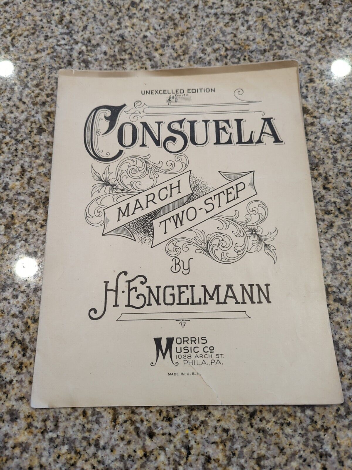 CONSUELA Engelmann Piano March Two-Step Solo Vintage Sheet Music Unexcelled Edit