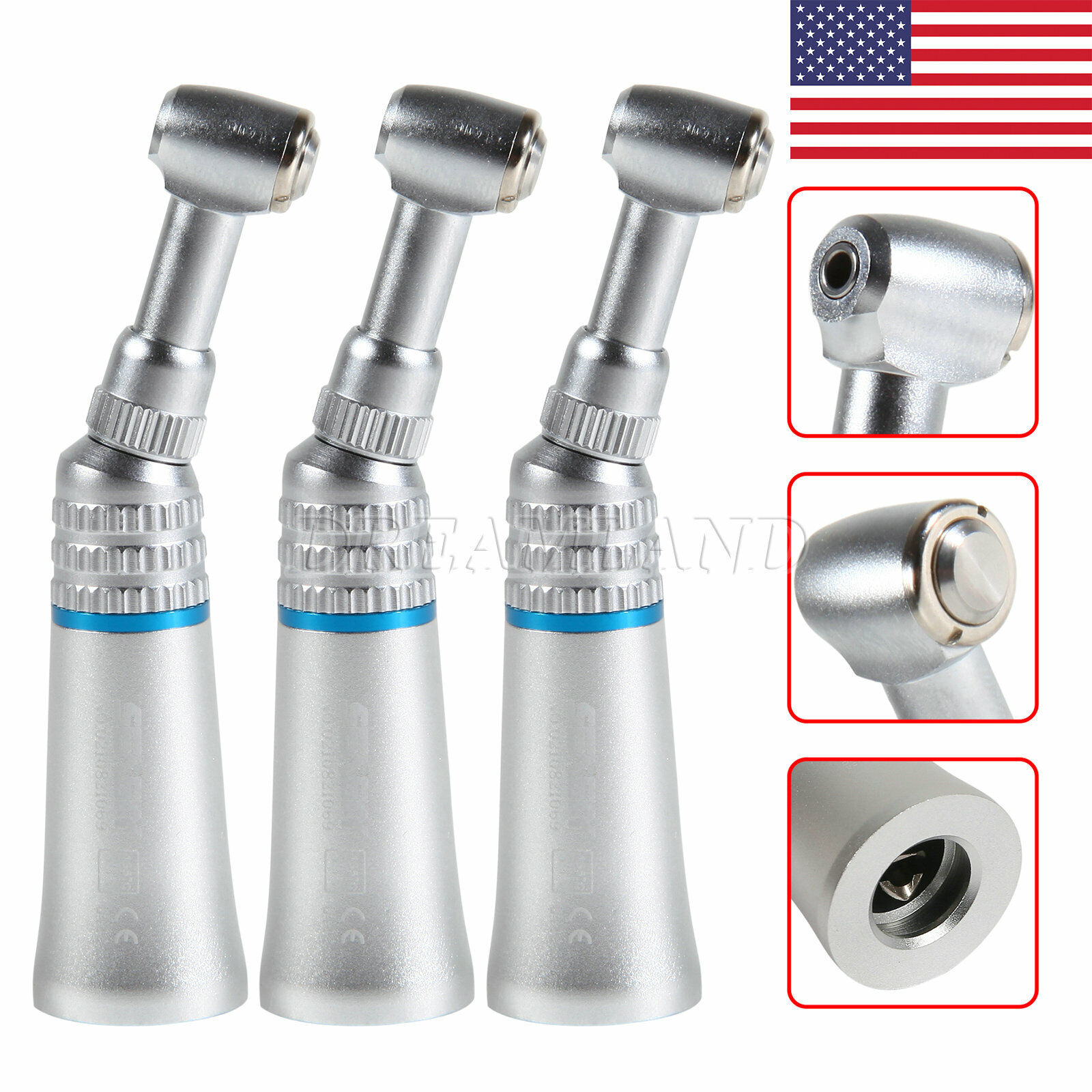 3 USA NSK style Dental Contra Angle Slow Low Speed Handpiece Push =S+