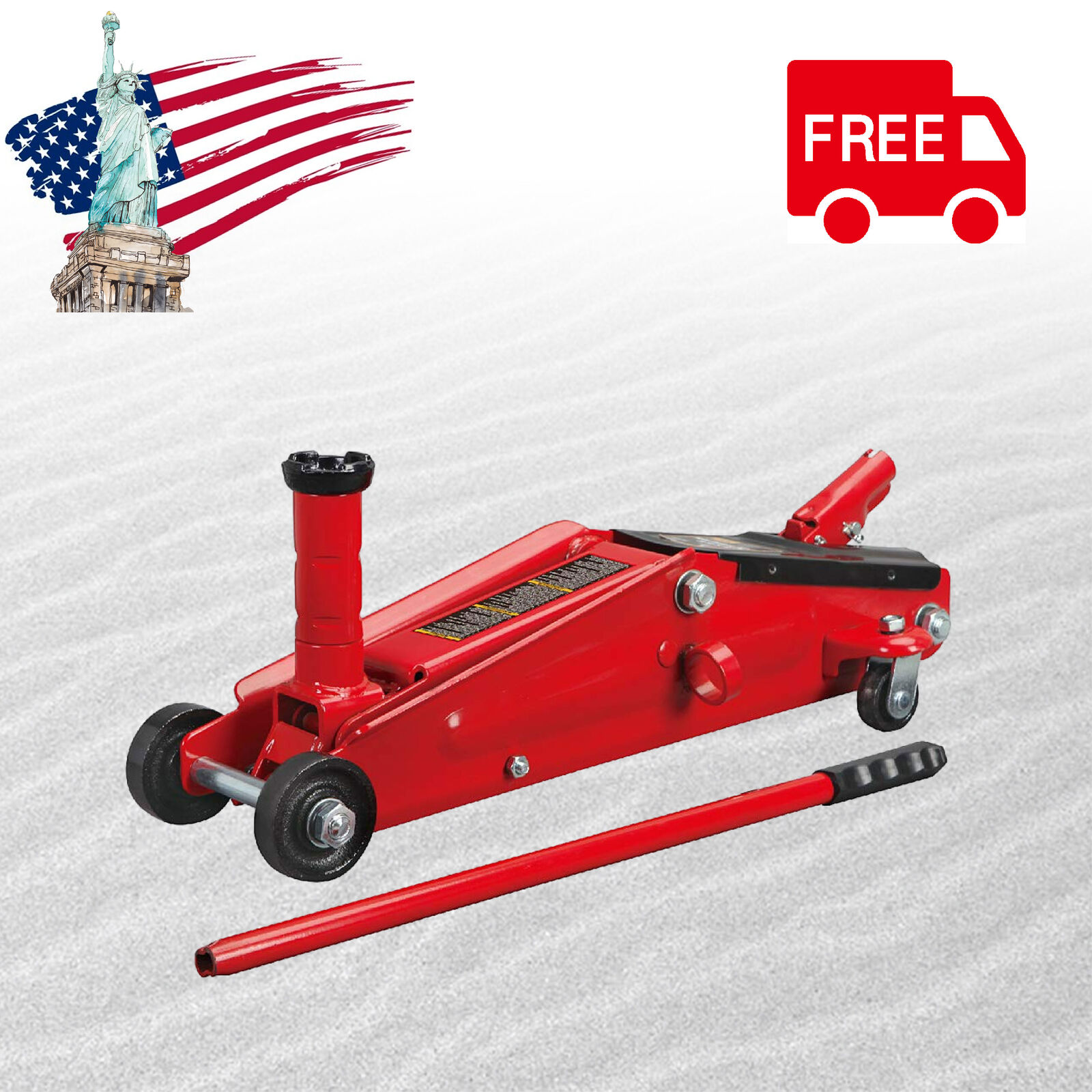 BIG RED 3 Ton Hydraulic Trolley Service Floor Jack Extra Saddle Red