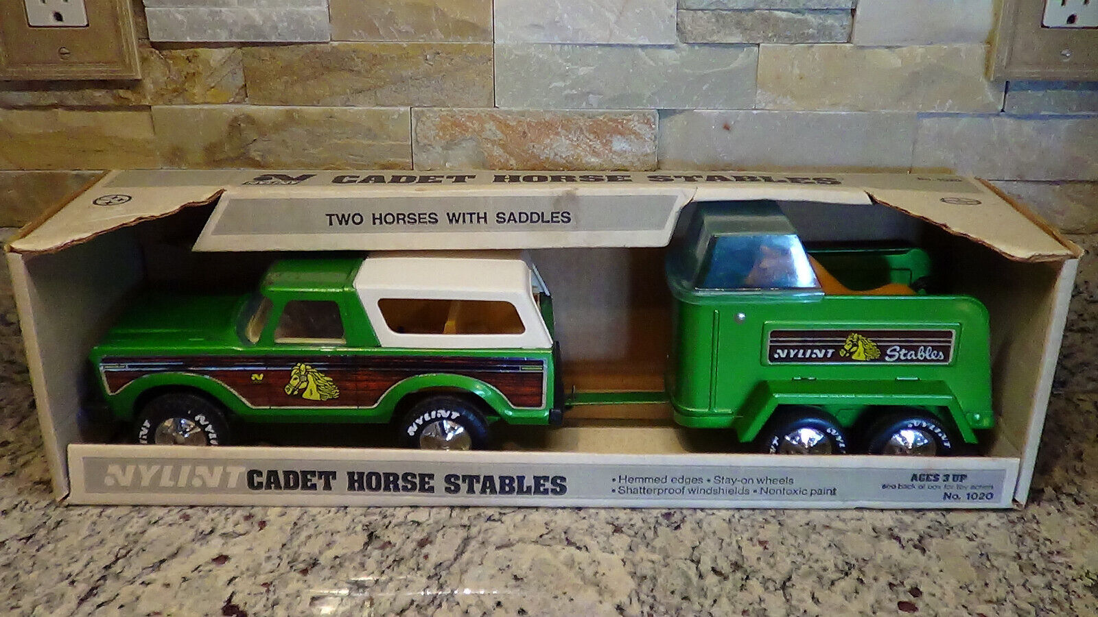 rare box 1979 vintage NYLINT 1020 Ford Bronco Cadet Horse Stables pickup truck