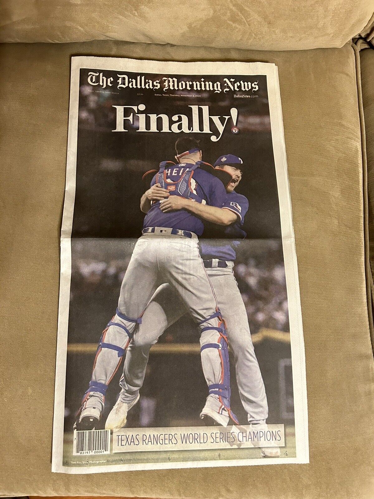 2023 Texas Rangers World Series Champions Newspaper - The Dallas Morning News 