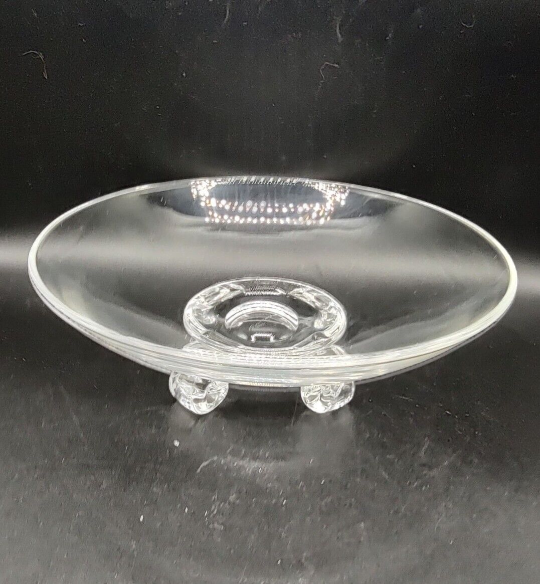 Stueben Signed Clear Glass Footed Bowl