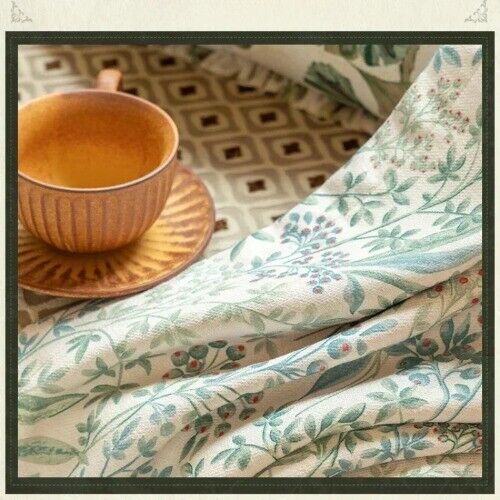 American Rustic Korean Curtains Room Vintage Floral Print Cotton Linen High-end