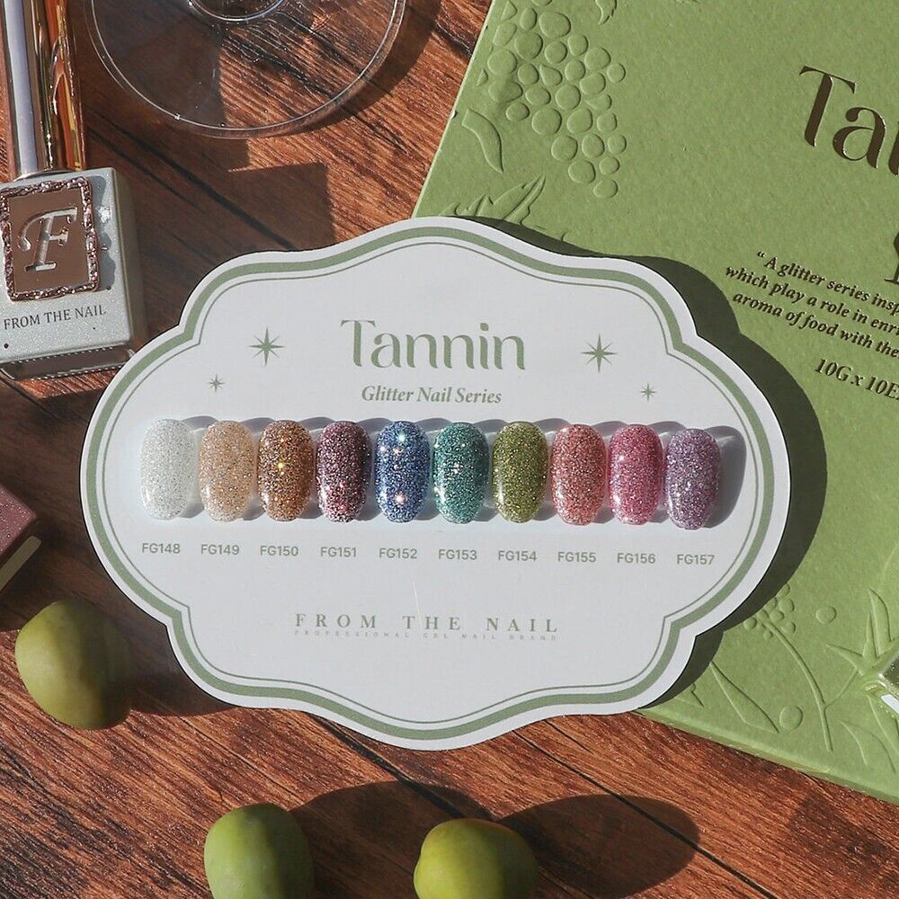 FROM THE NAIL TANNIN 10 Colors Set Glitter Gel Nail Polish K-Beauty