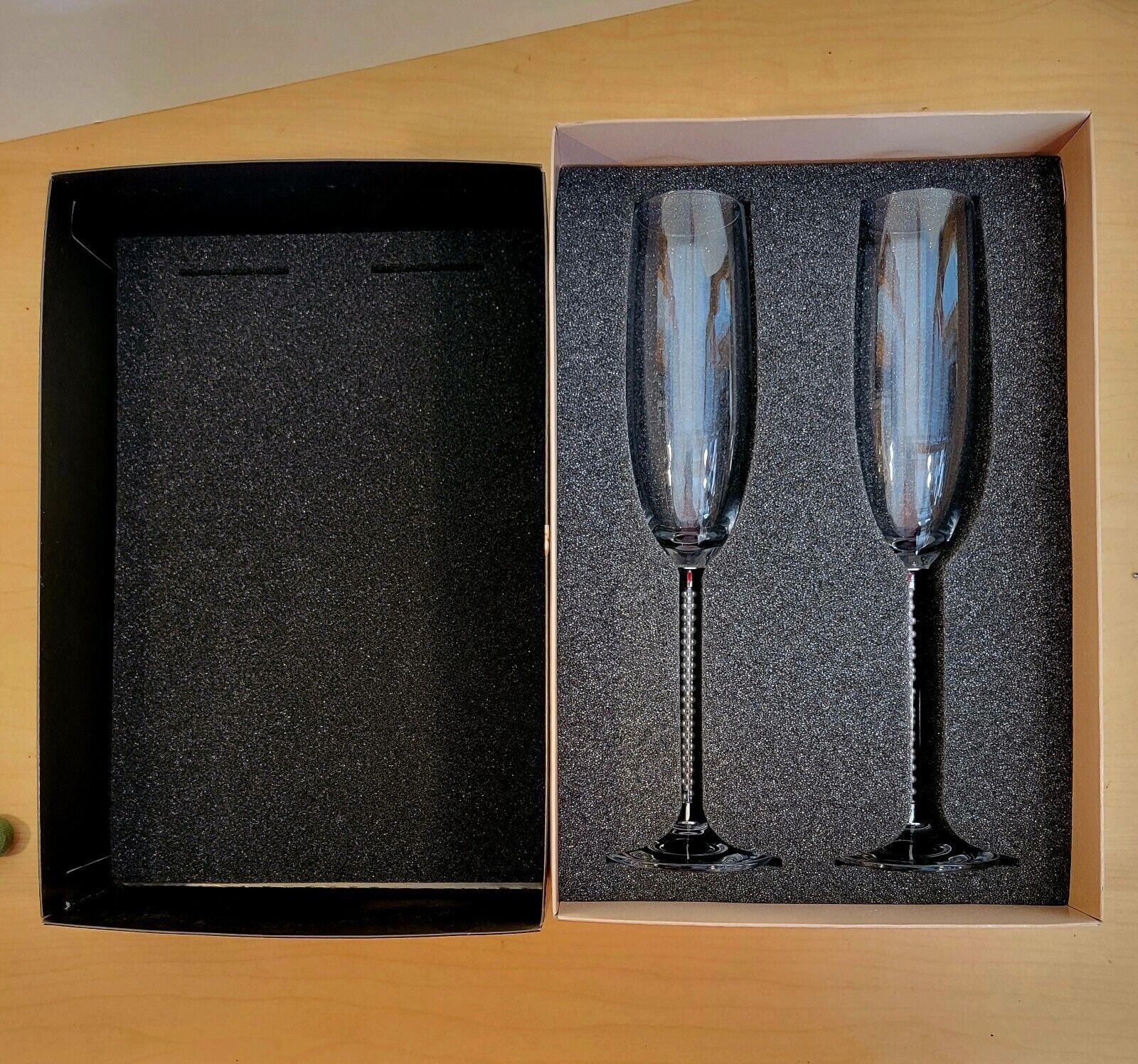 Lenox Jubilee Pearl Champagne Toasting Flutes Stemmed Goblets 2 Pack New