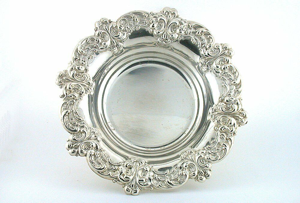 VINTAGE AMSTON 5 1/8 x 4/5 Inch STERLING SILVER FLORAL BOWL DISH AS25/41023