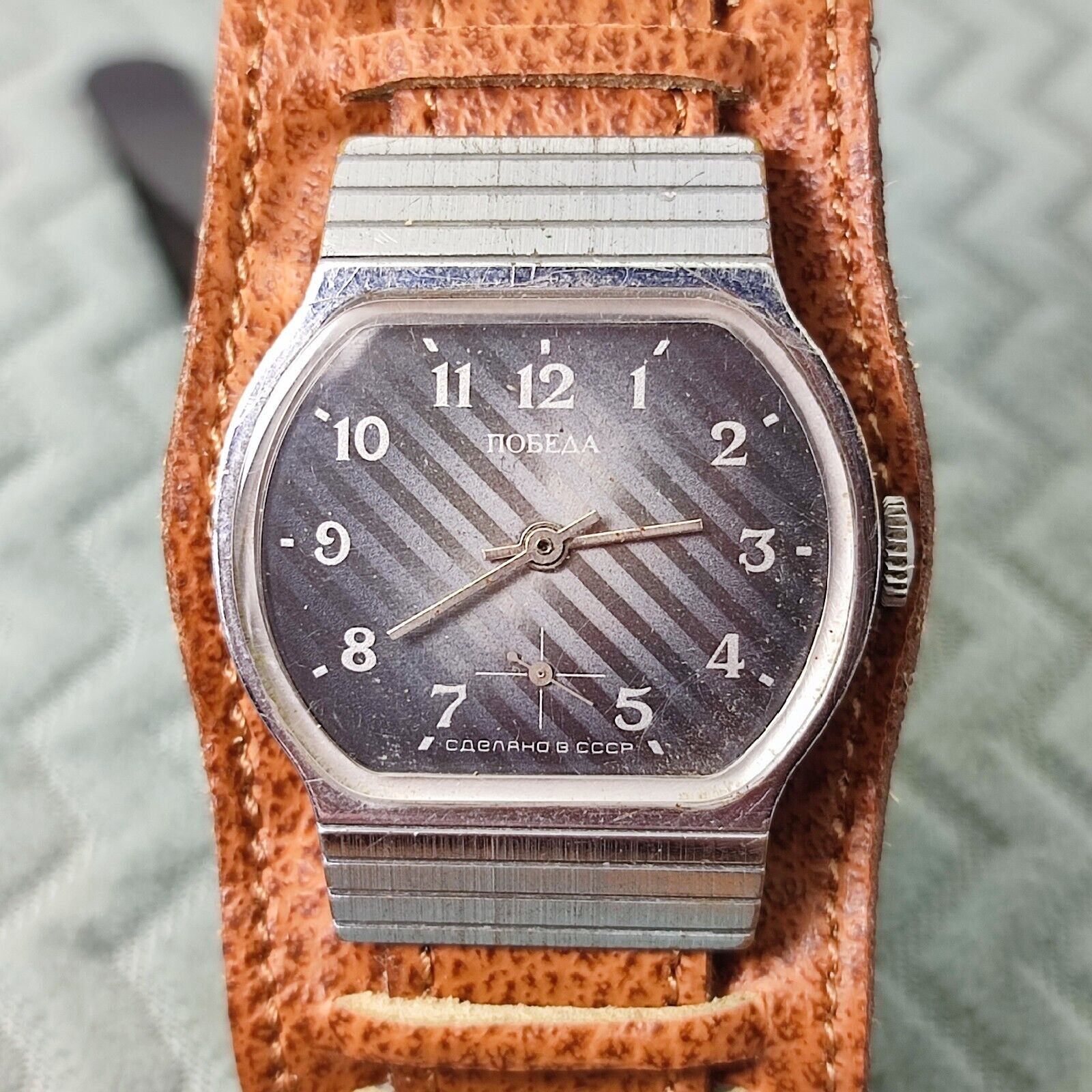⭐ VINTAGE Soviet men\'s wrist watch Pobeda mechanical 15 jewels Made in USSR 80s#