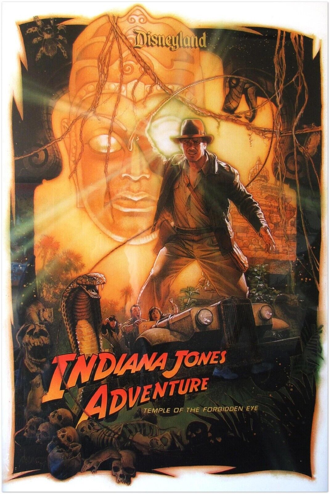 Disney Attraction Poster -  Indiana Jones Adventure - Disneyland Vintage Poster
